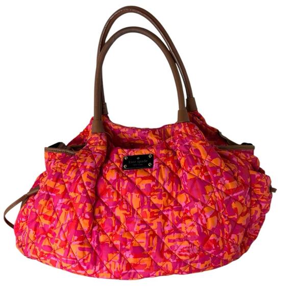 Kate Spade Bright Print Newbury Park Puffy Quilted Stevie Baby Bag - Picture 2 of 8